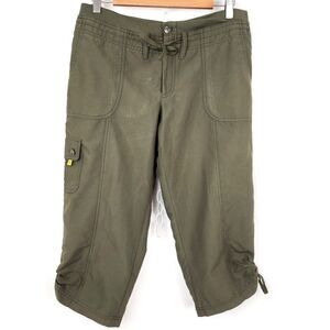 Made For Life Olive Green Cropped Drawsting Waist Cargo Pants Womens M